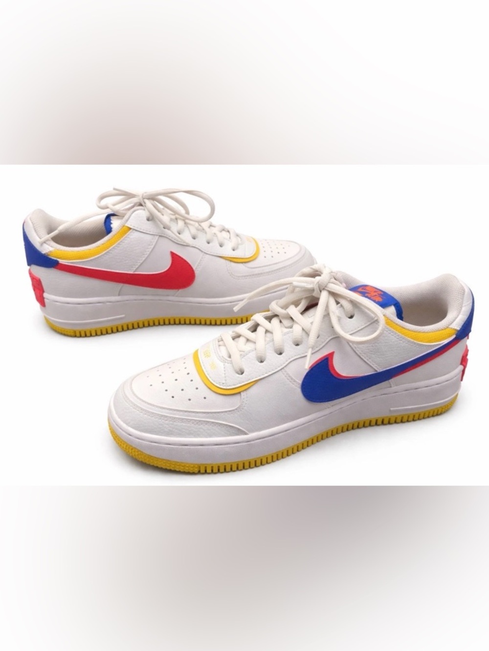 Nike Air Force 1 Shadow Women’s 8.5 White Multicolor Color Pop Sneakers
